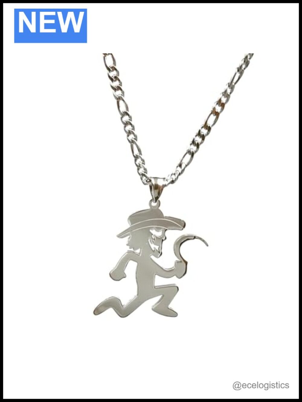Hatchetman Pendant Necklace Stainless Steel 24" Chain